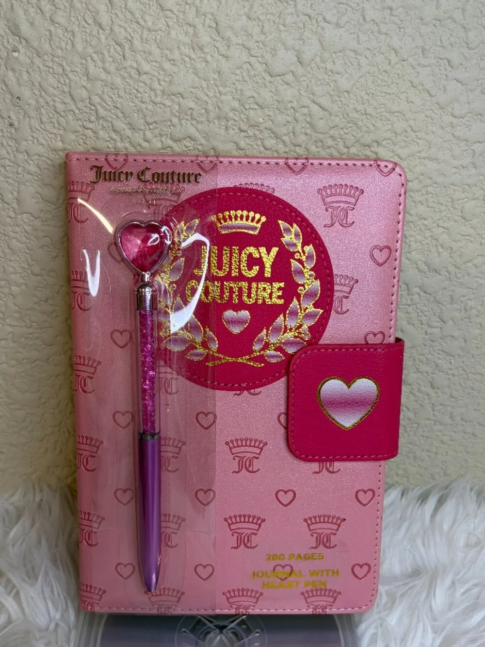 Juicy Couture Pink Journal Heart Pen Notebook Planner Diary 280 Pages NWT